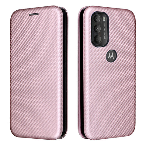 Handytasche Stand Schutzhülle Flip Leder Hülle L02Z für Motorola Moto G71 5G Rosegold