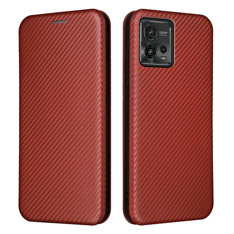 Handytasche Stand Schutzhülle Flip Leder Hülle L02Z für Motorola Moto G72 Braun