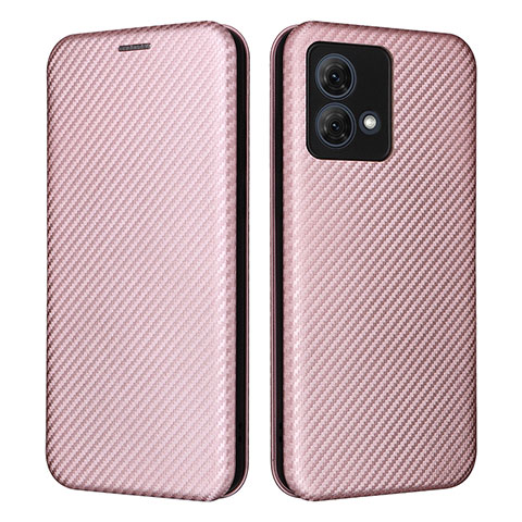 Handytasche Stand Schutzhülle Flip Leder Hülle L02Z für Motorola Moto G84 5G Rosegold