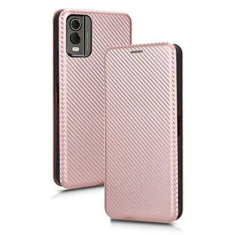 Handytasche Stand Schutzhülle Flip Leder Hülle L02Z für Nokia C210 Rosegold