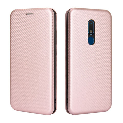 Handytasche Stand Schutzhülle Flip Leder Hülle L02Z für Nokia C3 Rosegold