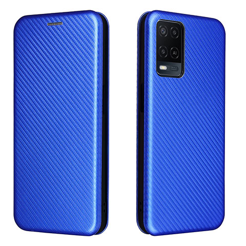 Handytasche Stand Schutzhülle Flip Leder Hülle L02Z für Oppo A54 4G Blau