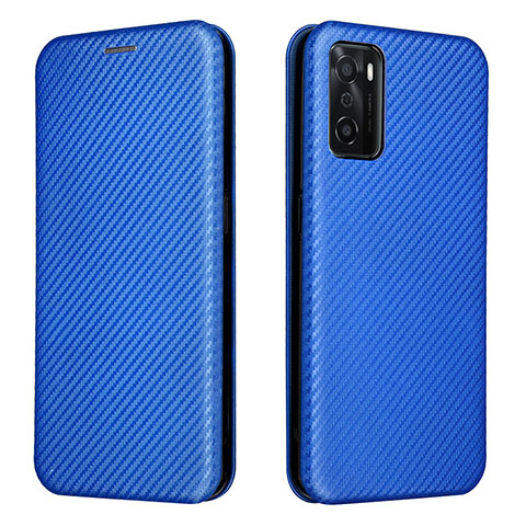 Handytasche Stand Schutzhülle Flip Leder Hülle L02Z für Oppo A55S 5G Blau