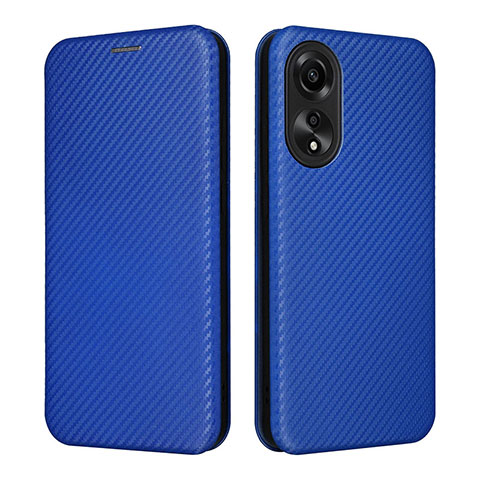 Handytasche Stand Schutzhülle Flip Leder Hülle L02Z für Oppo A78 4G Blau