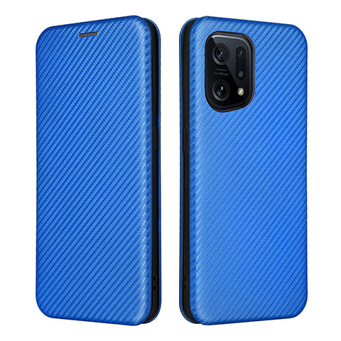 Handytasche Stand Schutzhülle Flip Leder Hülle L02Z für Oppo Find X5 5G Blau