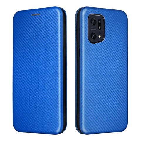 Handytasche Stand Schutzhülle Flip Leder Hülle L02Z für Oppo Find X5 Pro 5G Blau