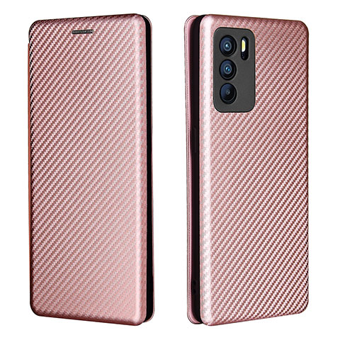 Handytasche Stand Schutzhülle Flip Leder Hülle L02Z für Oppo Reno6 Pro 5G India Rosegold