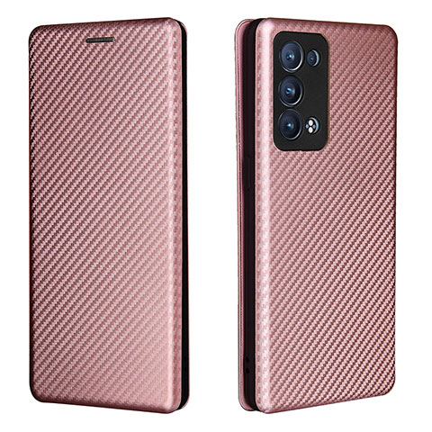 Handytasche Stand Schutzhülle Flip Leder Hülle L02Z für Oppo Reno6 Pro+ Plus 5G Rosegold