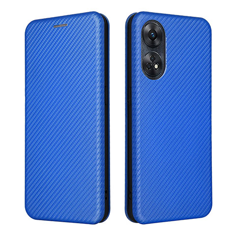 Handytasche Stand Schutzhülle Flip Leder Hülle L02Z für Oppo Reno8 T 4G Blau