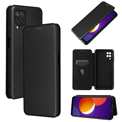 Handytasche Stand Schutzhülle Flip Leder Hülle L02Z für Samsung Galaxy A12 Schwarz