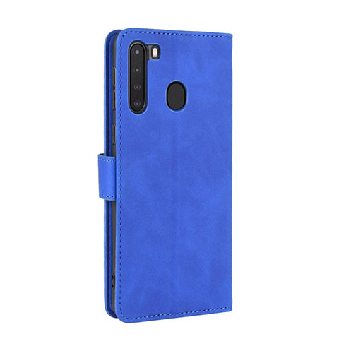 Handytasche Stand Schutzhülle Flip Leder Hülle L02Z für Samsung Galaxy A21 Blau