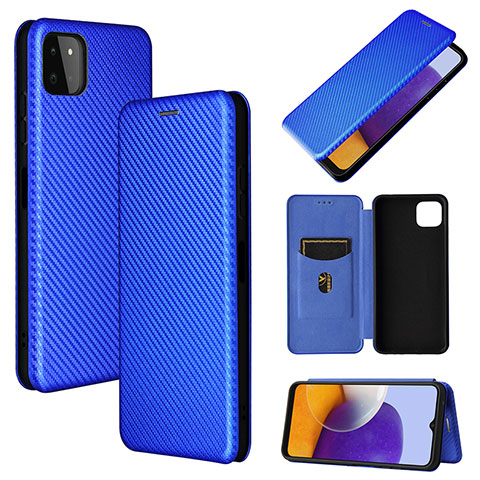 Handytasche Stand Schutzhülle Flip Leder Hülle L02Z für Samsung Galaxy A22 5G Blau