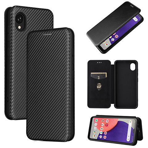 Handytasche Stand Schutzhülle Flip Leder Hülle L02Z für Samsung Galaxy A22 5G SC-56B Schwarz