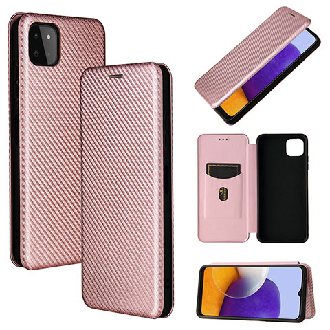 Handytasche Stand Schutzhülle Flip Leder Hülle L02Z für Samsung Galaxy A22s 5G Rosegold