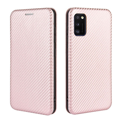 Handytasche Stand Schutzhülle Flip Leder Hülle L02Z für Samsung Galaxy A41 Rosegold