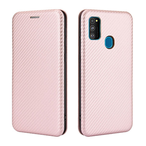 Handytasche Stand Schutzhülle Flip Leder Hülle L02Z für Samsung Galaxy M21 Rosegold