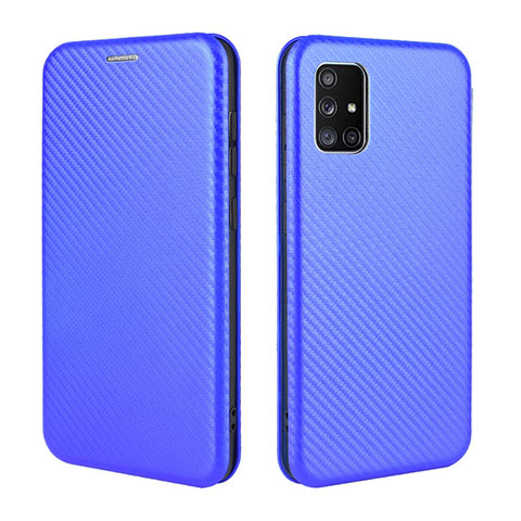 Handytasche Stand Schutzhülle Flip Leder Hülle L02Z für Samsung Galaxy M51 Blau