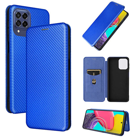 Handytasche Stand Schutzhülle Flip Leder Hülle L02Z für Samsung Galaxy M53 5G Blau