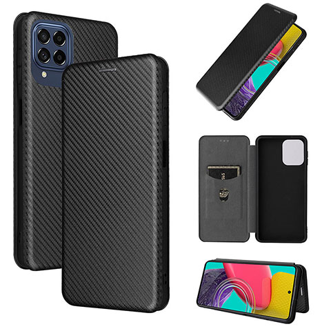 Handytasche Stand Schutzhülle Flip Leder Hülle L02Z für Samsung Galaxy M53 5G Schwarz