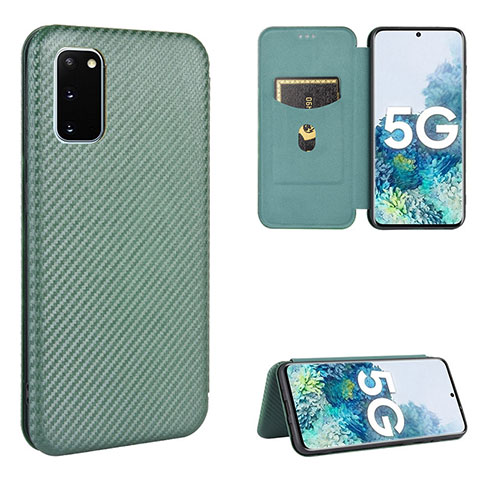 Handytasche Stand Schutzhülle Flip Leder Hülle L02Z für Samsung Galaxy S20 FE (2022) 5G Grün