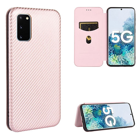 Handytasche Stand Schutzhülle Flip Leder Hülle L02Z für Samsung Galaxy S20 FE (2022) 5G Rosegold