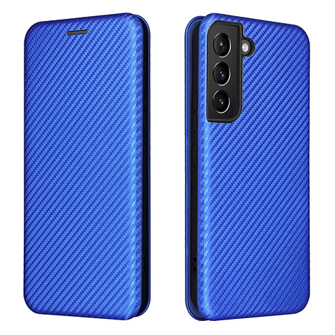 Handytasche Stand Schutzhülle Flip Leder Hülle L02Z für Samsung Galaxy S21 5G Blau