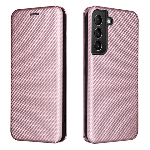 Handytasche Stand Schutzhülle Flip Leder Hülle L02Z für Samsung Galaxy S21 5G Rosegold