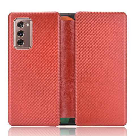 Handytasche Stand Schutzhülle Flip Leder Hülle L02Z für Samsung Galaxy Z Fold2 5G Rot