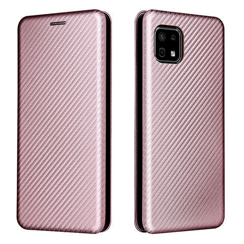 Handytasche Stand Schutzhülle Flip Leder Hülle L02Z für Sharp Aquos Sense6s Rosegold