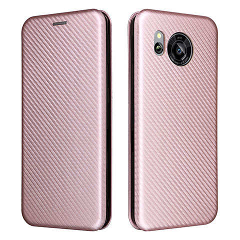 Handytasche Stand Schutzhülle Flip Leder Hülle L02Z für Sharp Aquos Sense7 Plus Rosegold