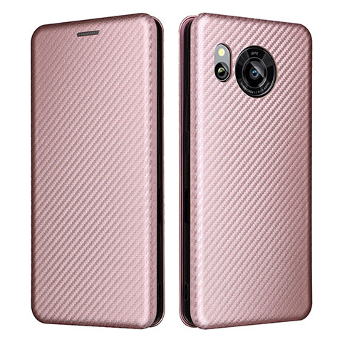 Handytasche Stand Schutzhülle Flip Leder Hülle L02Z für Sharp Aquos Sense7 Rosegold