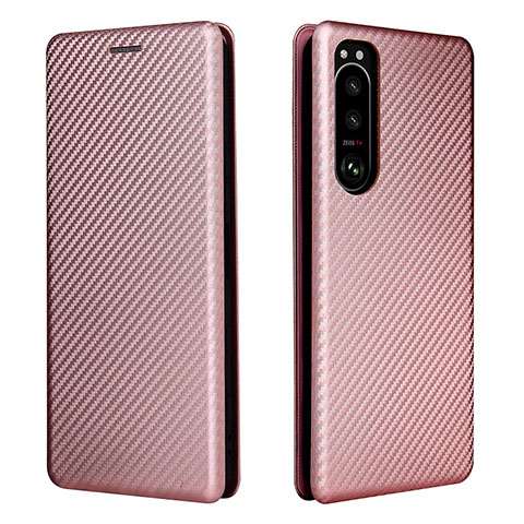 Handytasche Stand Schutzhülle Flip Leder Hülle L02Z für Sony Xperia 5 III SO-53B Rosegold