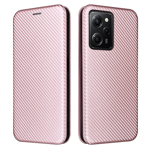 Handytasche Stand Schutzhülle Flip Leder Hülle L02Z für Xiaomi Poco X5 Pro 5G Rosegold