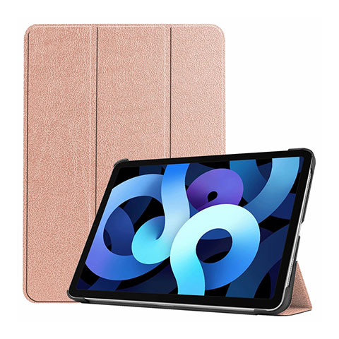 Handytasche Stand Schutzhülle Flip Leder Hülle L03 für Apple iPad Air 4 10.9 (2020) Rosegold