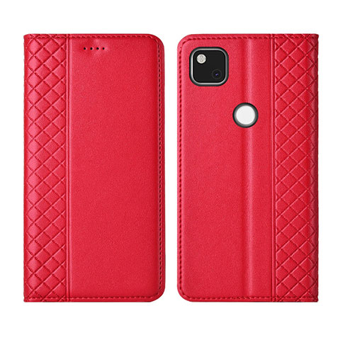 Handytasche Stand Schutzhülle Flip Leder Hülle L03 für Google Pixel 4a Rot