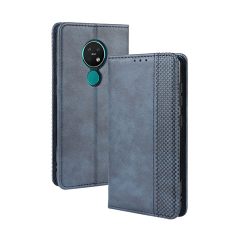 Handytasche Stand Schutzhülle Flip Leder Hülle L03 für Nokia 7.2 Blau