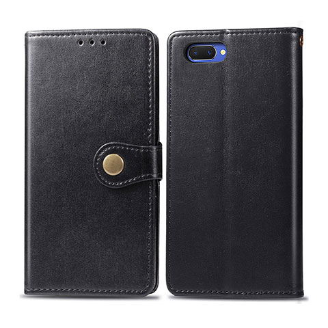 Handytasche Stand Schutzhülle Flip Leder Hülle L03 für Oppo A12e Schwarz