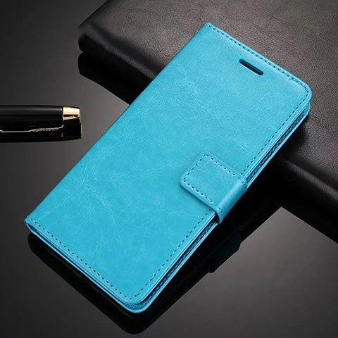 Handytasche Stand Schutzhülle Flip Leder Hülle L03 für Oppo A52 Hellblau