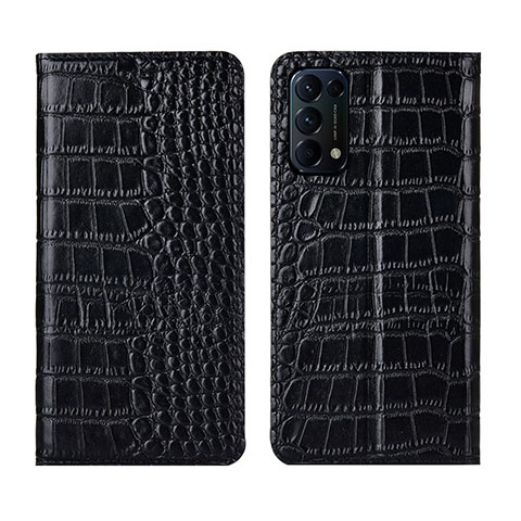 Handytasche Stand Schutzhülle Flip Leder Hülle L03 für Oppo Find X3 Lite 5G Schwarz