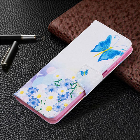 Handytasche Stand Schutzhülle Flip Leder Hülle L03 für Samsung Galaxy A12 5G Hellblau