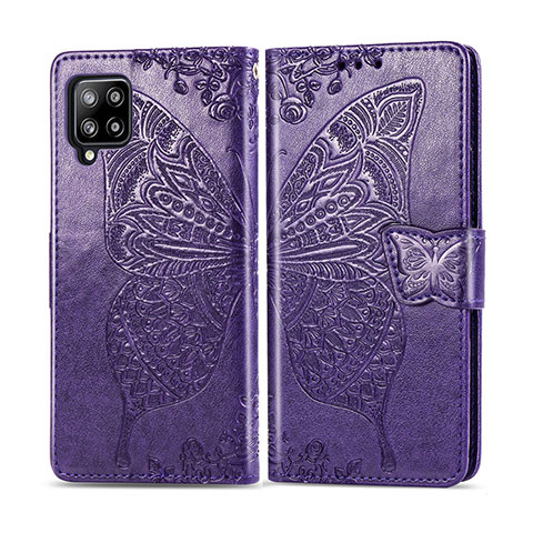 Handytasche Stand Schutzhülle Flip Leder Hülle L03 für Samsung Galaxy A42 5G Violett