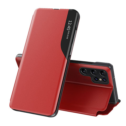 Handytasche Stand Schutzhülle Flip Leder Hülle L03 für Samsung Galaxy S23 Ultra 5G Rot