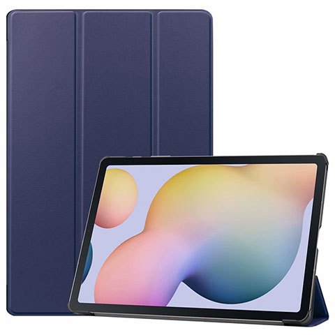 Handytasche Stand Schutzhülle Flip Leder Hülle L03 für Samsung Galaxy Tab S7 Plus 12.4 Wi-Fi SM-T970 Blau