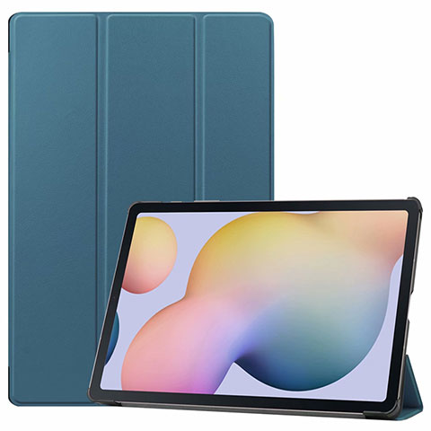 Handytasche Stand Schutzhülle Flip Leder Hülle L03 für Samsung Galaxy Tab S7 Plus 12.4 Wi-Fi SM-T970 Cyan