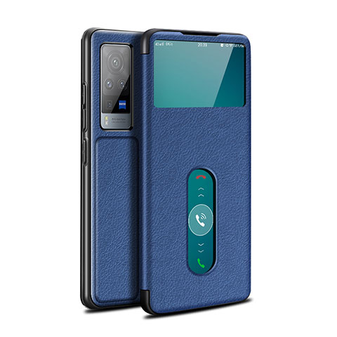 Handytasche Stand Schutzhülle Flip Leder Hülle L03 für Vivo X60 Pro 5G Blau