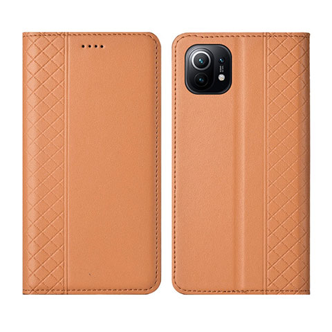 Handytasche Stand Schutzhülle Flip Leder Hülle L03 für Xiaomi Mi 11 Lite 4G Orange