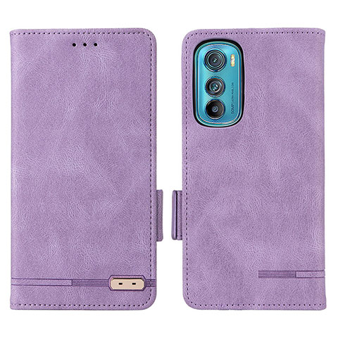 Handytasche Stand Schutzhülle Flip Leder Hülle L03Z für Motorola Moto Edge 30 5G Violett