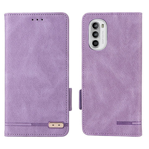 Handytasche Stand Schutzhülle Flip Leder Hülle L03Z für Motorola Moto G52j 5G Violett