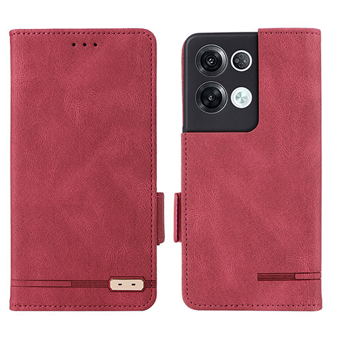 Handytasche Stand Schutzhülle Flip Leder Hülle L03Z für Oppo Reno8 Pro+ Plus 5G Rot