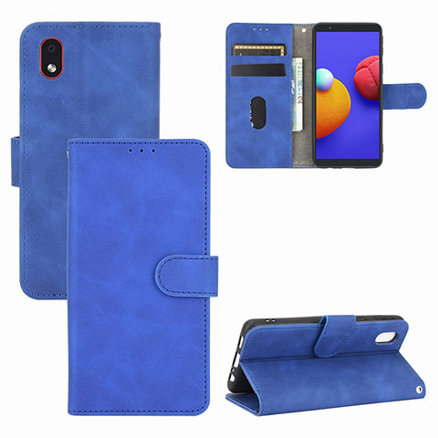 Handytasche Stand Schutzhülle Flip Leder Hülle L03Z für Samsung Galaxy A01 Core Blau